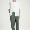 COS RELAXED PLEATED LINEN STRAIGHT-LEG PANTS- Pants