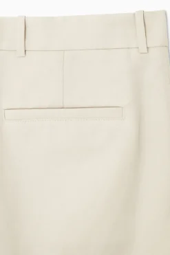 COS RELAXED PLEATED LINEN STRAIGHT-LEG PANTS- Pants