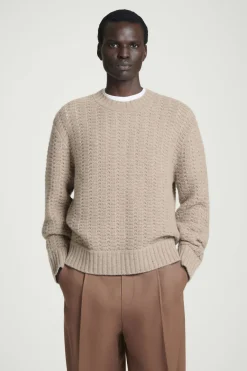 COS RELAXED POINTELLE-KNIT PURE CASHMERE SWEATER- Cashmere | Sweaters & Cardigans