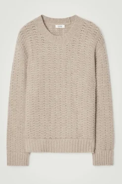 COS RELAXED POINTELLE-KNIT PURE CASHMERE SWEATER- Cashmere | Sweaters & Cardigans