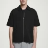 COS RELAXED SEERSUCKER COTTON ZIPPED SHIRT- Matching Sets | Shirts