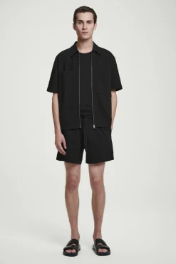 COS RELAXED SEERSUCKER COTTON ZIPPED SHIRT- Matching Sets | Shirts