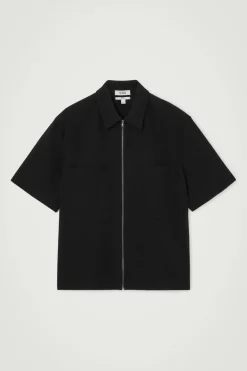 COS RELAXED SEERSUCKER COTTON ZIPPED SHIRT- Matching Sets | Shirts
