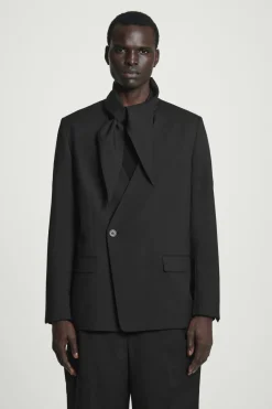 COS RELAXED SHAWL-COLLAR WOOL-HOPSACK BLAZER- Suits & Tailoring | Coats & Jackets