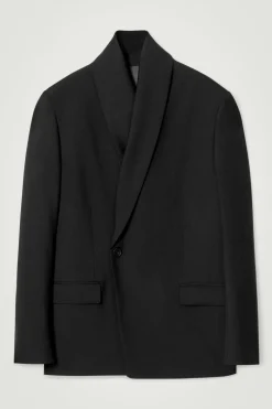 COS RELAXED SHAWL-COLLAR WOOL-HOPSACK BLAZER- Suits & Tailoring | Coats & Jackets