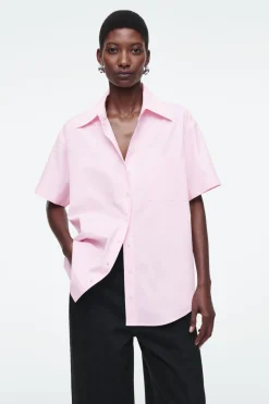 COS RELAXED SHORT-SLEEVED COTTON SHIRT-Women Shirts & Blouses | Tops