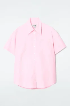 COS RELAXED SHORT-SLEEVED COTTON SHIRT-Women Shirts & Blouses | Tops
