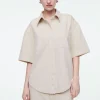 COS RELAXED SHORT-SLEEVED DENIM SHIRT-Women Shirts & Blouses | Tops