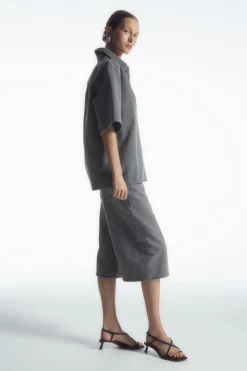 COS RELAXED SHORT-SLEEVED DENIM SHIRT-Women Shirts & Blouses | Tops