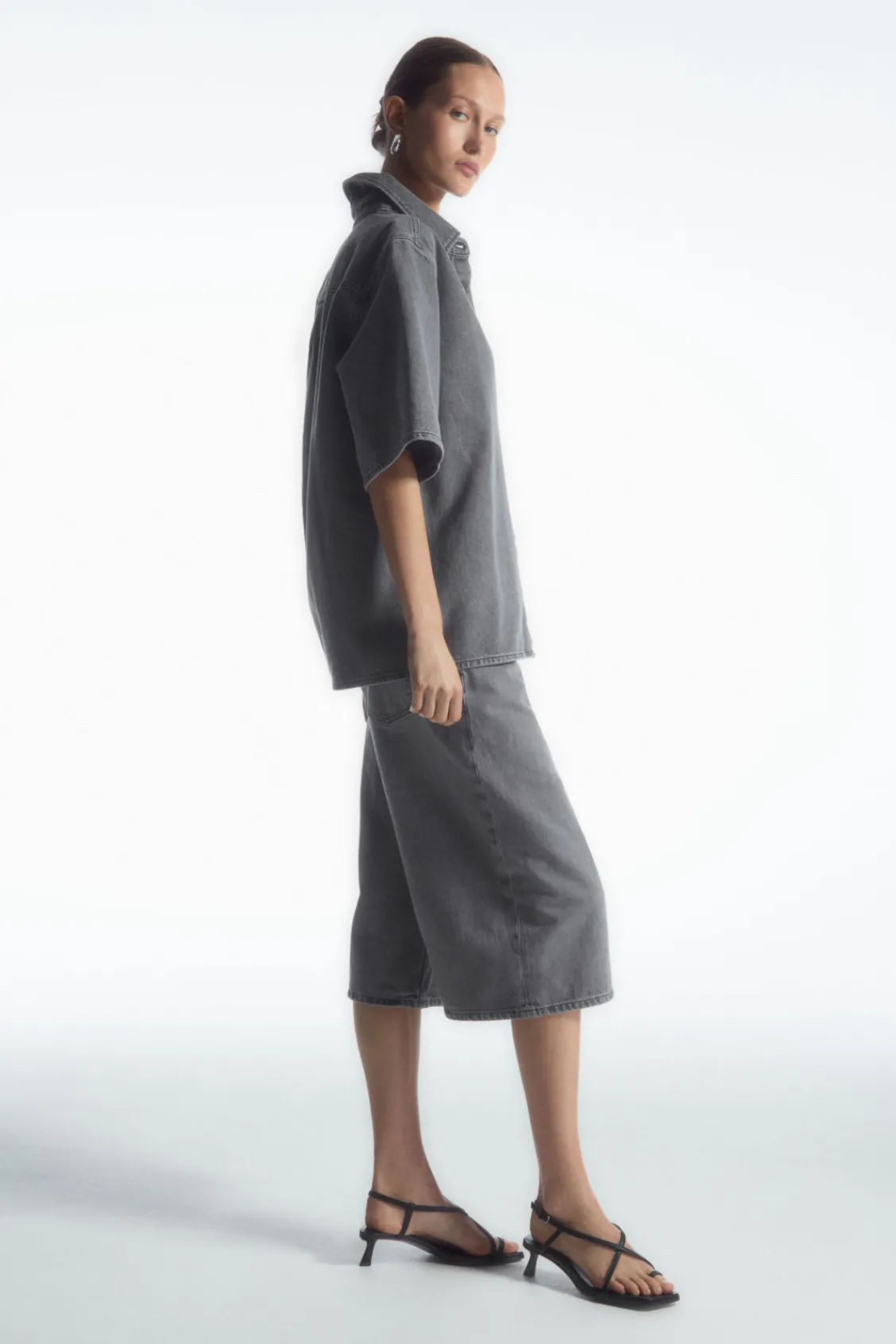 COS RELAXED SHORT-SLEEVED DENIM SHIRT-Women Shirts & Blouses | Tops