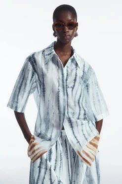 COS RELAXED SHORT-SLEEVED SHIRT-Women Shirts & Blouses | Tops