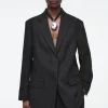 COS RELAXED SINGLE-BREASTED LINEN BLAZER-Women Coats & Jackets