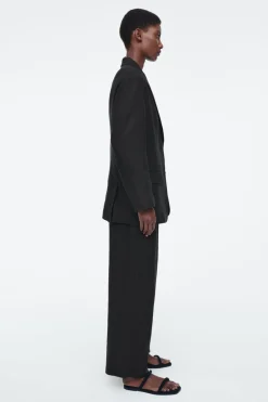 COS RELAXED SINGLE-BREASTED LINEN BLAZER-Women Coats & Jackets