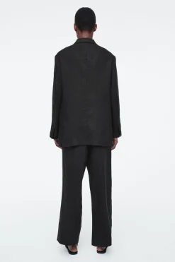COS RELAXED SINGLE-BREASTED LINEN BLAZER-Women Coats & Jackets
