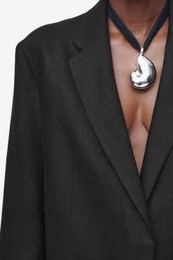 COS RELAXED SINGLE-BREASTED LINEN BLAZER-Women Coats & Jackets