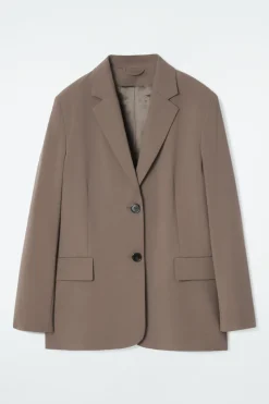 COS RELAXED SINGLE-BREASTED WOOL-BLEND BLAZER-Women Vests & Tailoring | Coats & Jackets