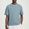 COS RELAXED STRIPED COTTON-BOUCLÉ T-SHIRT- T-Shirts | Sweaters & Cardigans