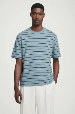 COS RELAXED STRIPED COTTON-BOUCLÉ T-SHIRT- T-Shirts | Sweaters & Cardigans