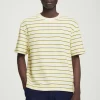 COS RELAXED STRIPED COTTON-BOUCLÉ T-SHIRT- T-Shirts | Sweaters & Cardigans