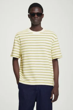COS RELAXED STRIPED COTTON-BOUCLÉ T-SHIRT- T-Shirts | Sweaters & Cardigans