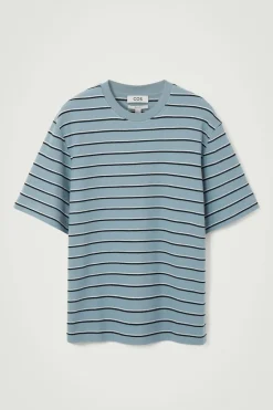 COS RELAXED STRIPED COTTON-BOUCLÉ T-SHIRT- T-Shirts | Sweaters & Cardigans