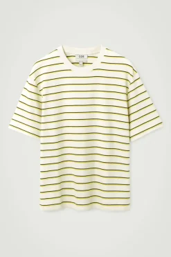COS RELAXED STRIPED COTTON-BOUCLÉ T-SHIRT- T-Shirts | Sweaters & Cardigans