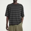 COS RELAXED STRIPED HEMP-JERSEY T-SHIRT- T-Shirts