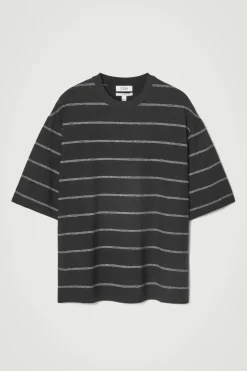 COS RELAXED STRIPED HEMP-JERSEY T-SHIRT- T-Shirts