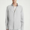 COS RELAXED STRIPED LINEN LONG-SLEEVED SHIRT- Shirts