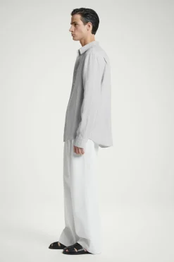 COS RELAXED STRIPED LINEN LONG-SLEEVED SHIRT- Shirts