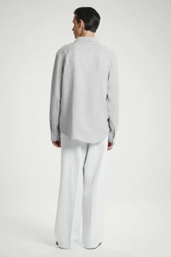 COS RELAXED STRIPED LINEN LONG-SLEEVED SHIRT- Shirts