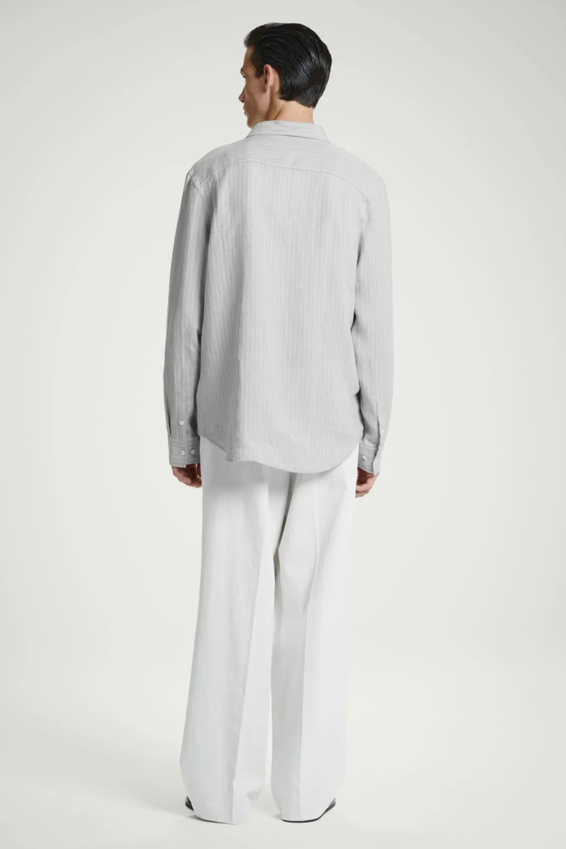 COS RELAXED STRIPED LINEN LONG-SLEEVED SHIRT- Shirts