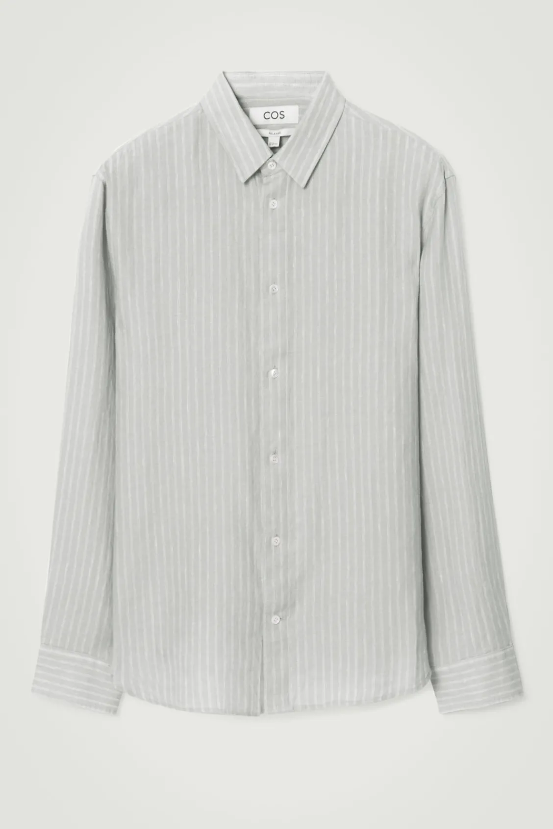 COS RELAXED STRIPED LINEN LONG-SLEEVED SHIRT- Shirts