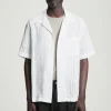 COS RELAXED STRIPE-JACQUARD COTTON SHORT-SLEEVED SHIRT- Shirts