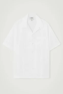COS RELAXED STRIPE-JACQUARD COTTON SHORT-SLEEVED SHIRT- Shirts