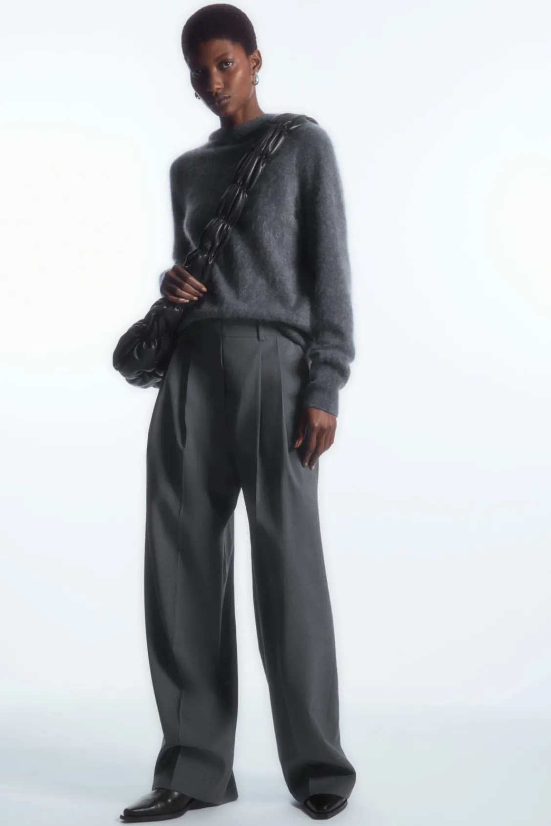 COS RELAXED TAILORED WOOL WIDE-LEG PANTS-Women Pants