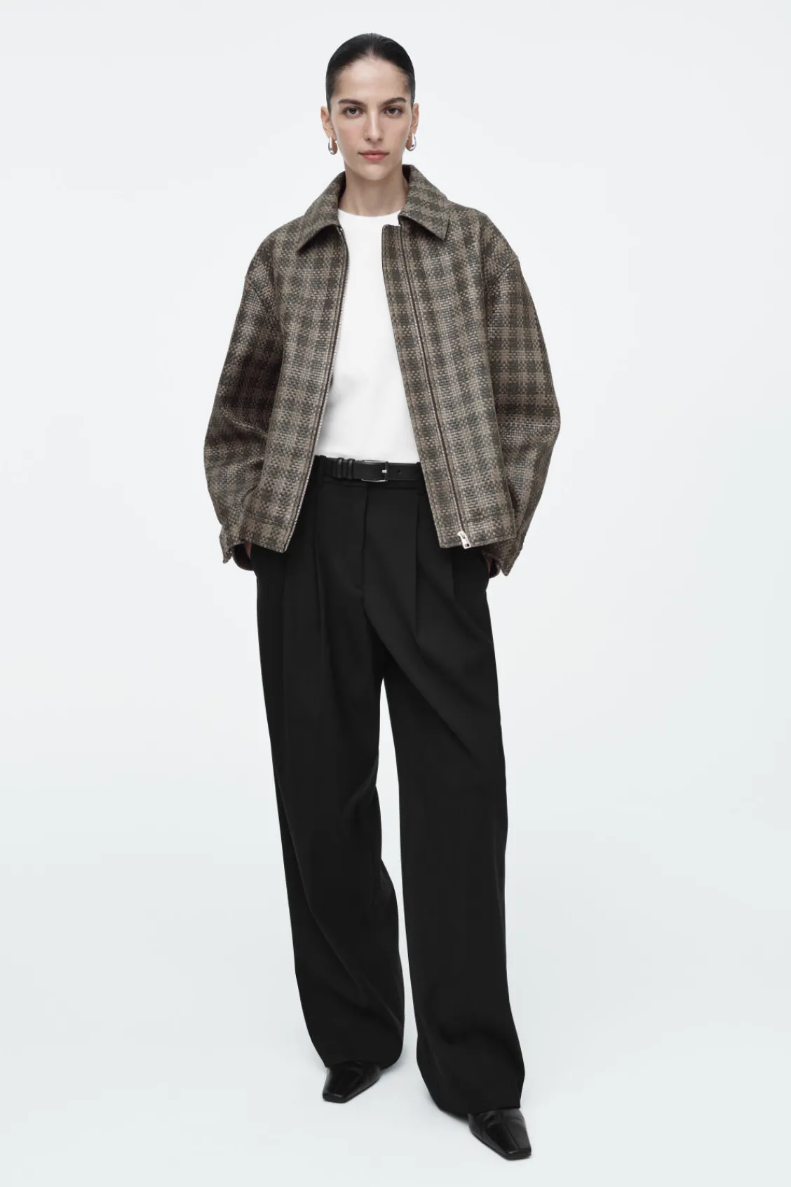 COS RELAXED TAILORED WOOL WIDE-LEG PANTS-Women Pants