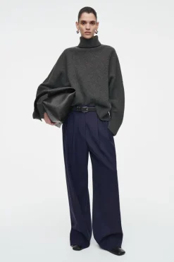 COS RELAXED TAILORED WOOL WIDE-LEG PANTS-Women Pants