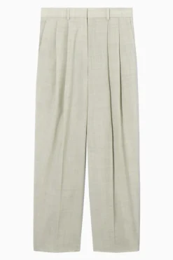 COS RELAXED TAILORED WOOL WIDE-LEG PANTS-Women Pants