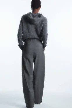 COS RELAXED TAILORED WOOL WIDE-LEG PANTS-Women Pants