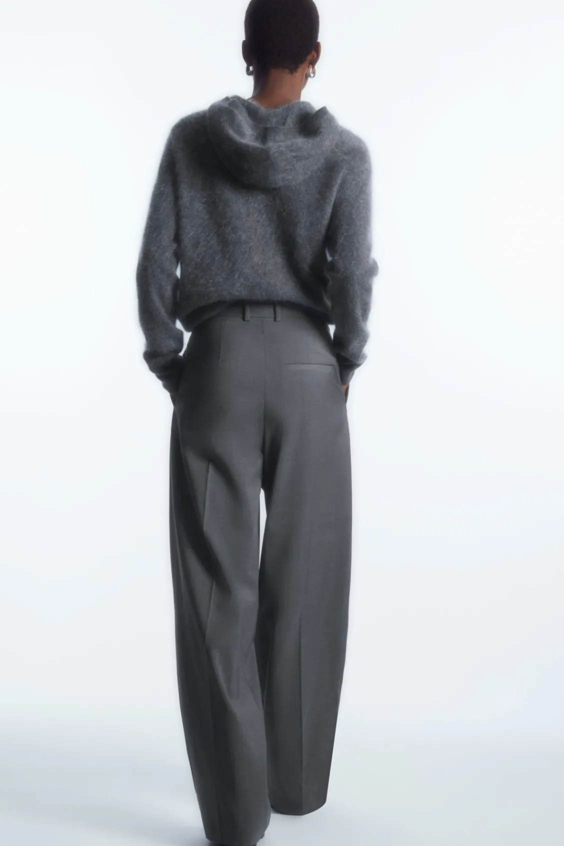 COS RELAXED TAILORED WOOL WIDE-LEG PANTS-Women Pants