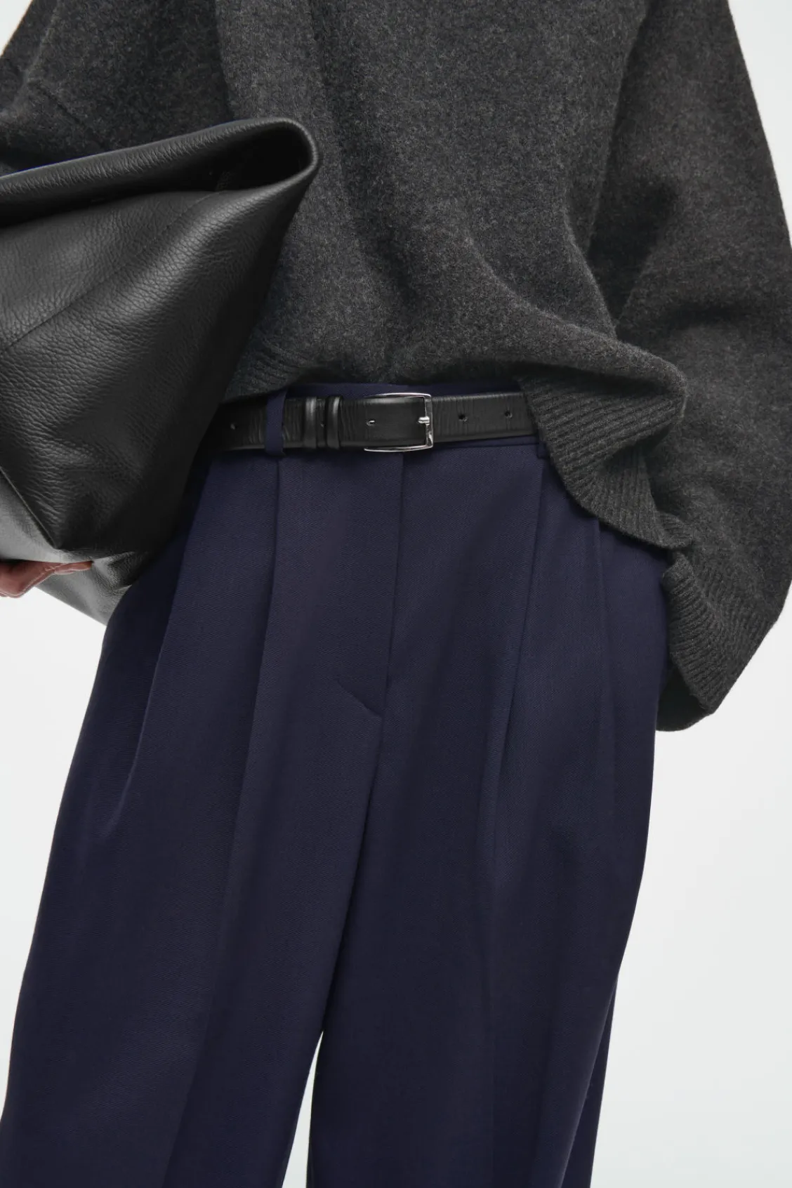 COS RELAXED TAILORED WOOL WIDE-LEG PANTS-Women Pants