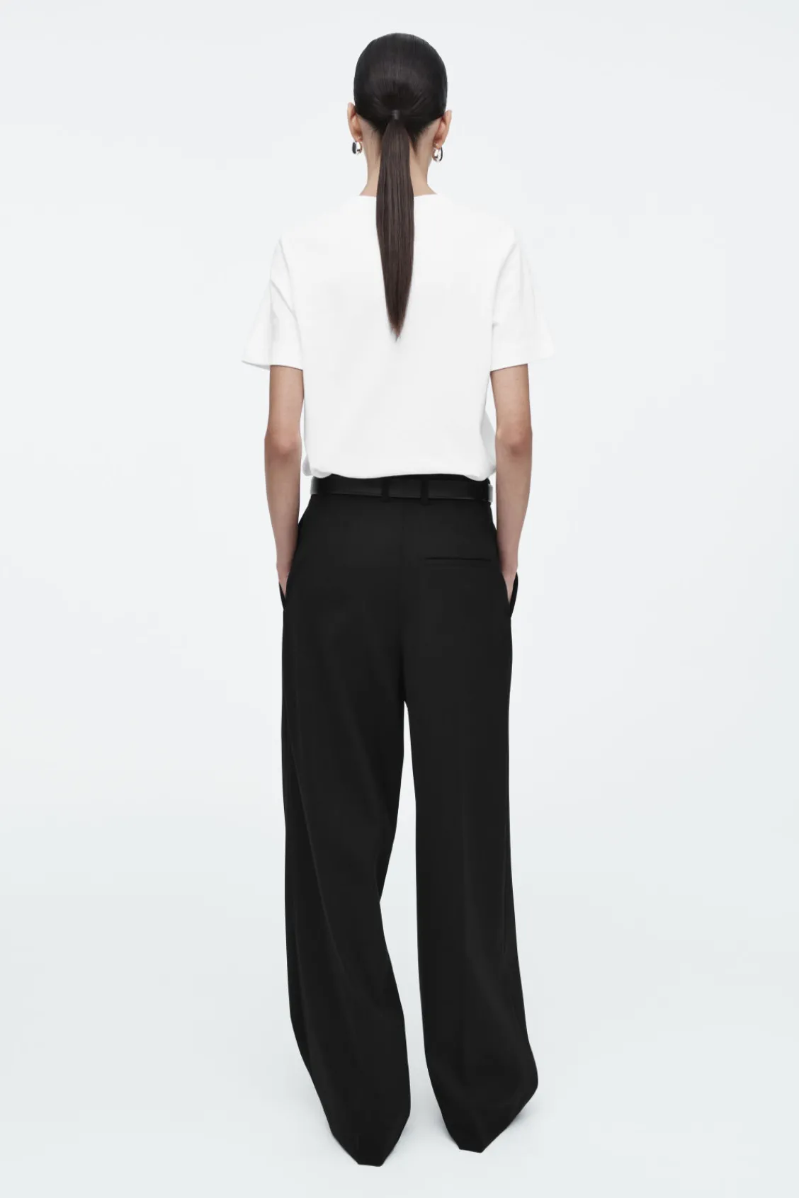 COS RELAXED TAILORED WOOL WIDE-LEG PANTS-Women Pants