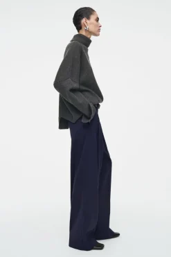 COS RELAXED TAILORED WOOL WIDE-LEG PANTS-Women Pants