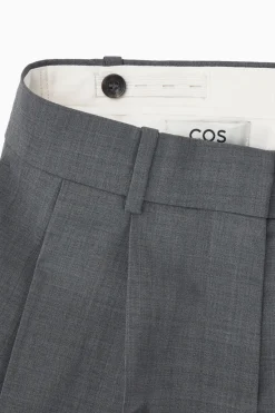 COS RELAXED TAILORED WOOL WIDE-LEG PANTS-Women Pants