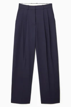 COS RELAXED TAILORED WOOL WIDE-LEG PANTS-Women Pants