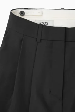 COS RELAXED TAILORED WOOL WIDE-LEG PANTS-Women Pants