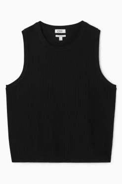 COS RELAXED TEXTURED-KNIT COTTON TANK- T-Shirts | Sweaters & Cardigans