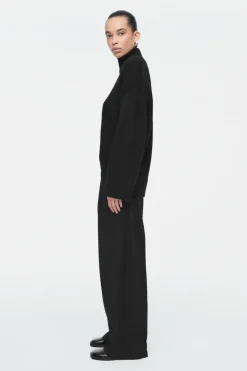 COS RELAXED TWILL WIDE-LEG PANTS-Women Vests & Tailoring | Pants