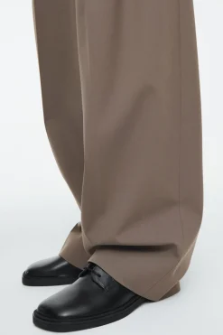 COS RELAXED TWILL WIDE-LEG PANTS-Women Vests & Tailoring | Pants